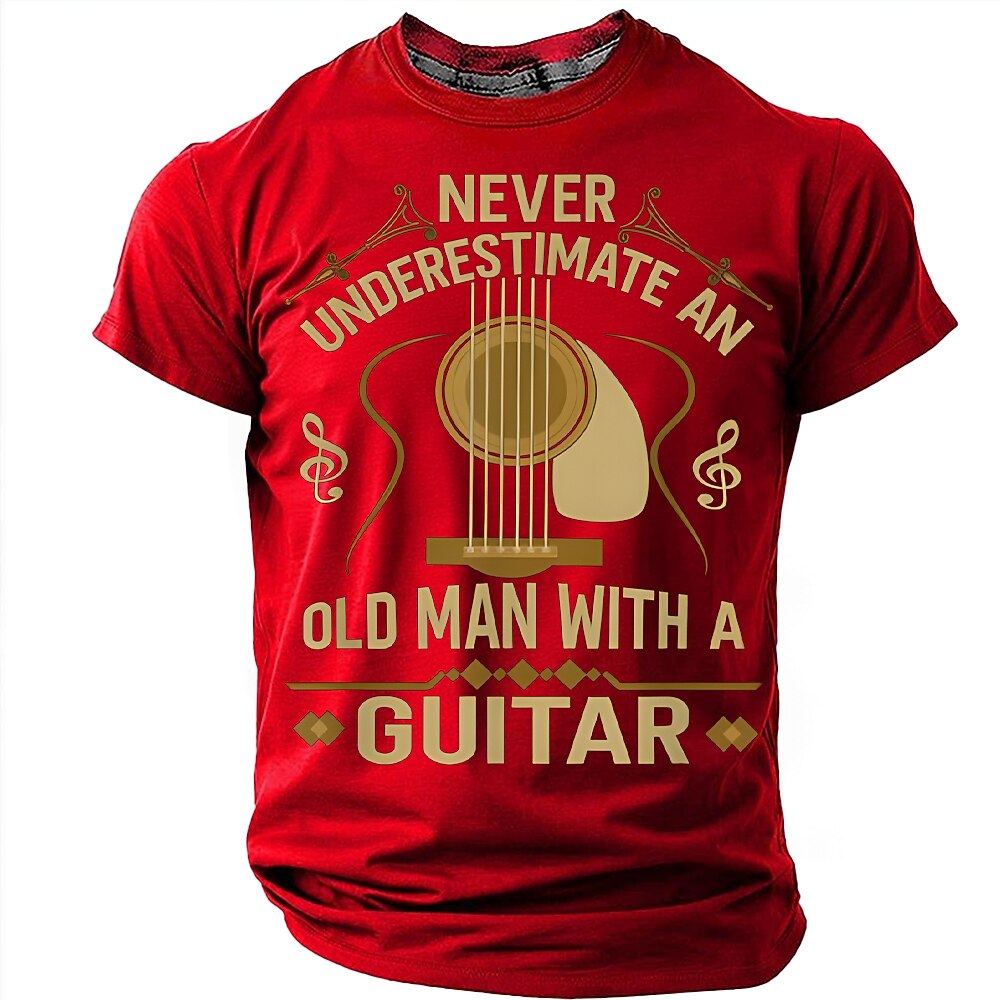 Old Man Acoustic Guitar Graphic Shirt