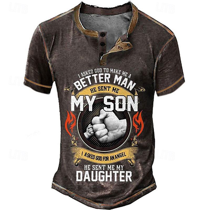 My Son My Daughter Better Man Dad Graphic Henley