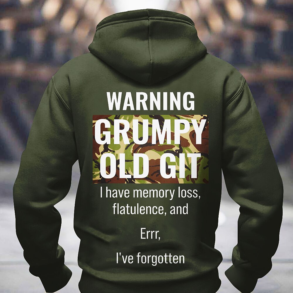 Warning Grumpy Old Git Memory Loss Funny Graphic Hoodie