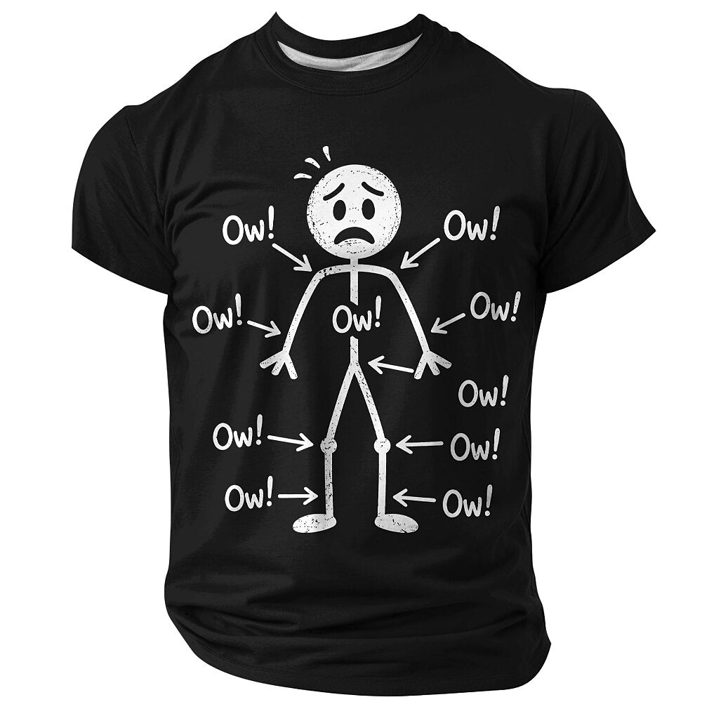 Body Aches Stickman Workout Funny Fitness Humor Graphic Tee