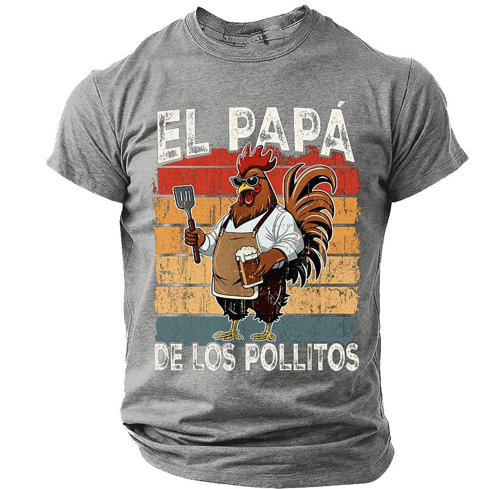 Papa Rooster BBQ Humor Graphic Tee