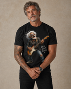 Happy Old Man Guitar Music Rocker Graphic Tee