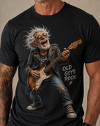 Happy Old Man Guitar Music Rocker Graphic Tee