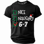 Nice Or Naughty Checklist Funny Santa Christmas Graphic Tee