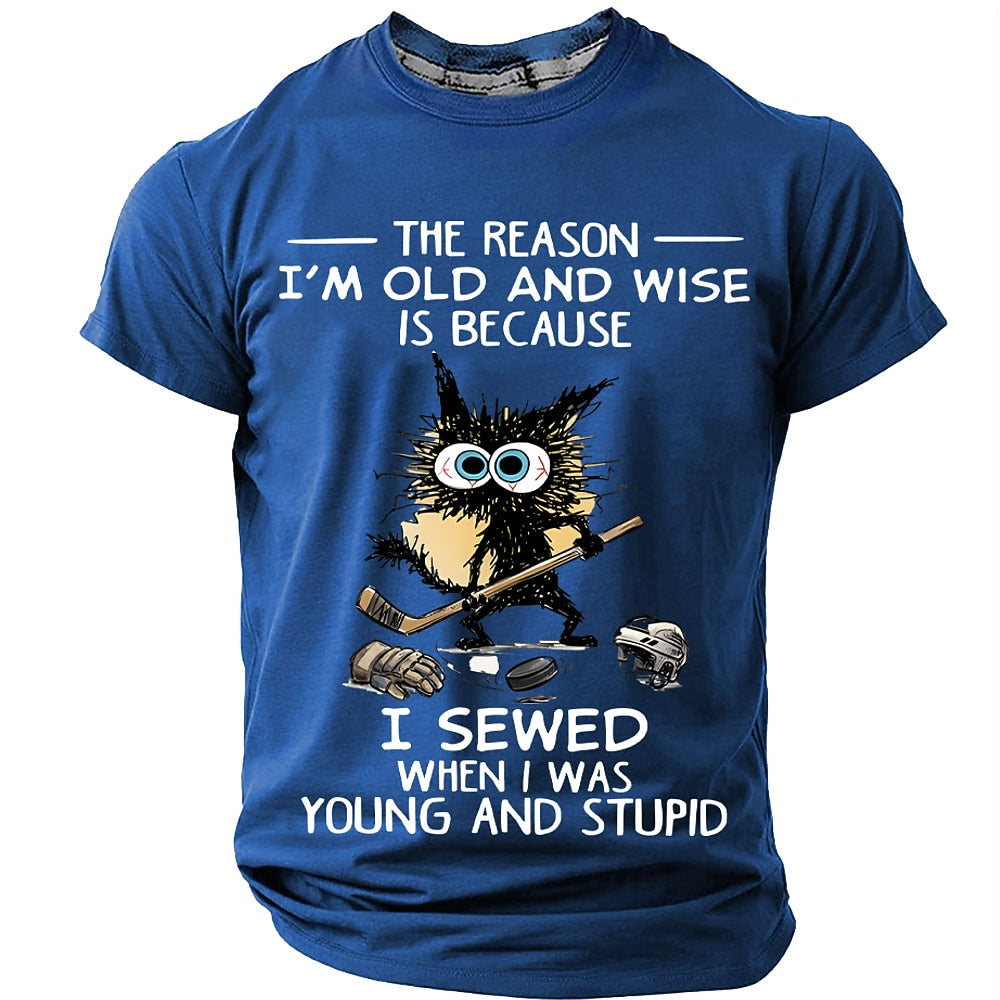 Crazy Cat Hockey Humor Graphic Tee