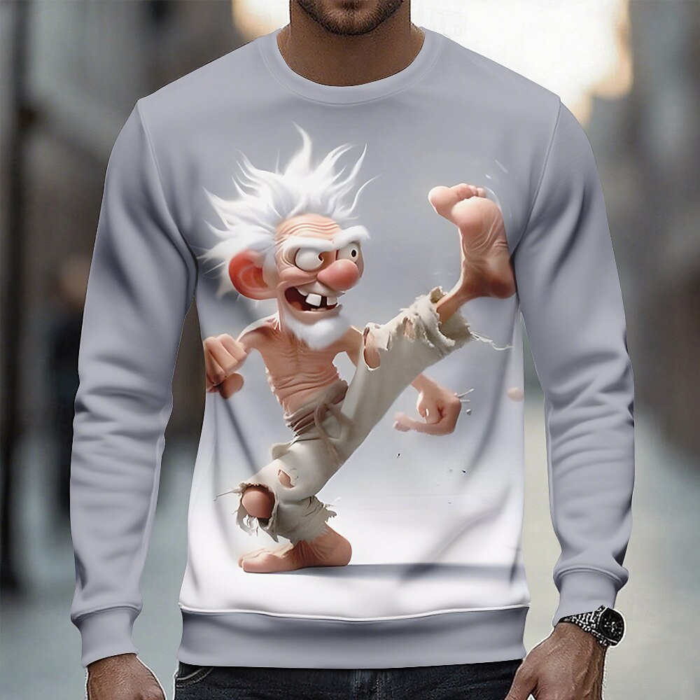 Legendary Old Man 3D Graphic Casual Crewneck Sweatshirt Gift