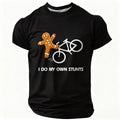 Gingerbread Biking Cookie Own Stunts Funny Christmas Graphic Tee