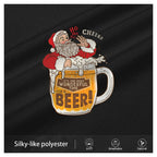 Santa Claus Oktoberfest Beer Retro Christmas Short Sleeve Tee