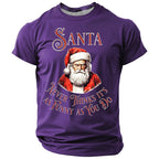 Santa Claus Holiday Christmas Quote Casual Short Sleeve Tee
