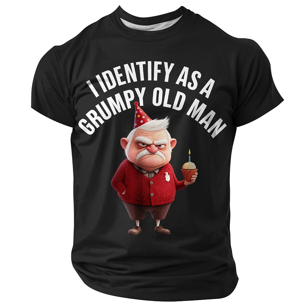 Old Man Attitude Funny Aging Graphic Everyday Casual Tee