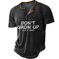 Funny Slang Old Man Casual Henley Graphic Print Tee