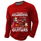 Funny Guitar Music Slang Graphic Casual Long Sleeve Tee