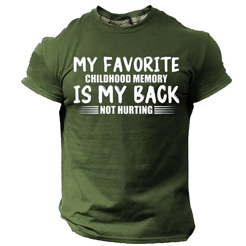 Childhood Memory Back Not Hurting Funny Aging Graphic Tee