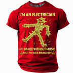 Electrician Breaker Dance Warning Graphic Shirt
