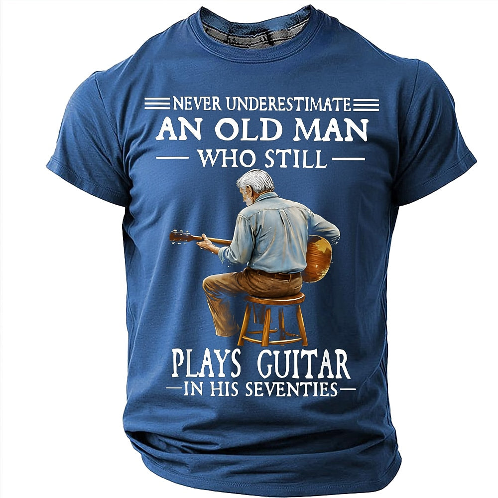 Seventies Guitar Player Humor Graphic Tee