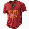 Classic Old Man Casual Henley Funny Graphic Print Tee