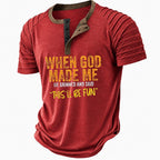 Classic Old Man Casual Henley Funny Graphic Print Tee