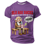Old Man Wisdom Funny Aging Graphic Street Casual Tee