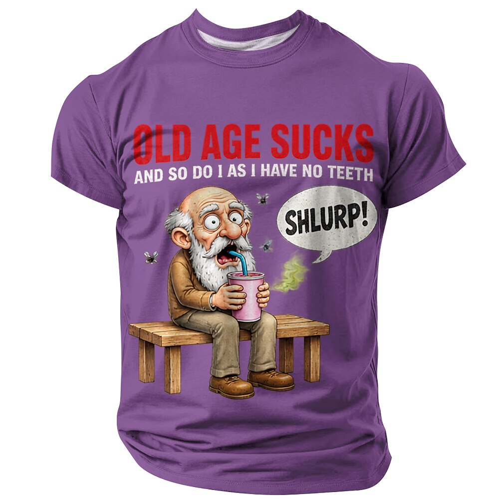 Old Man Wisdom Funny Aging Graphic Street Casual Tee