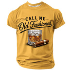 Call me Old Fashioned Humor Quote Funny Whiskey Graphic Tee Shirt