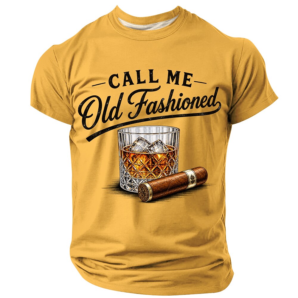 Call me Old Fashioned Humor Quote Funny Whiskey Graphic Tee Shirt