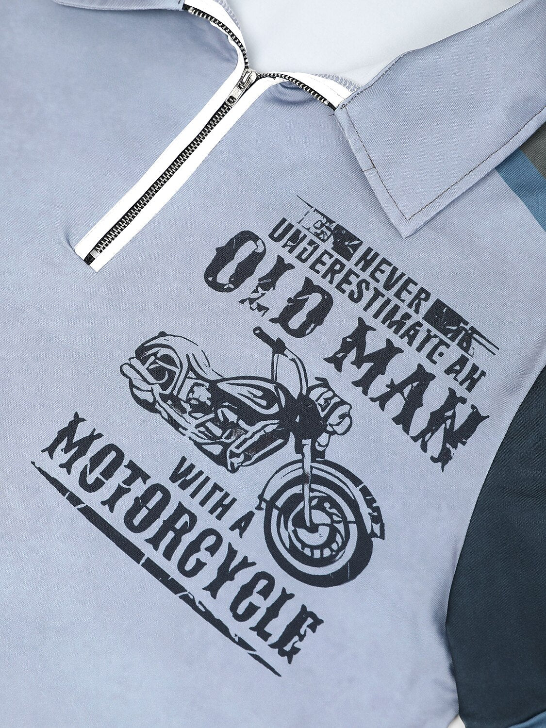 Never Underestimate Old Man With Motorcycle Biker Graphic Tee