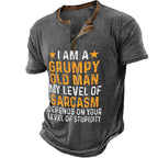 Grumpy Old Man Sarcasm Funny Aging Graphic Henley Shirt