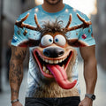 Christmas Animal Festive Holiday Graphic Casual Short Sleeve Tee