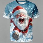Santa Claus Christmas Artistic Street Graphic Short Sleeve Tee