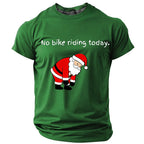 Santa No Bike Riding Today Funny Christmas Graphic Tee
