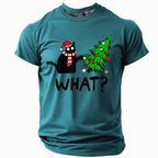 Funny Christmas Cat Tree Holiday Graphic Short Sleeve Tee