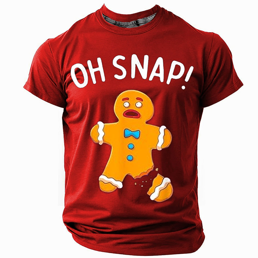 Funny Gingerbread Man Cookie Christmas Graphic Short Sleeve Tee