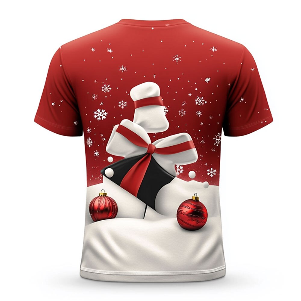 Festive Christmas Tree Holiday Street Graphic Short Sleeve Tee