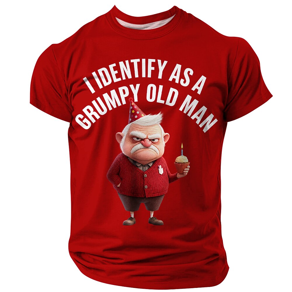 Old Man Attitude Funny Aging Graphic Everyday Casual Tee