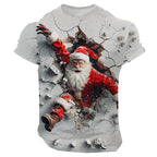 Santa Claus Christmas Casual Street Sports Outdoor Graphic Tee