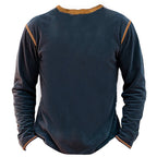 Classic Letter Graphic Casual Long Sleeve Old Man Henley