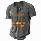 Halloween Henley Spooky Graphic Casual Short Sleeve Print Tee