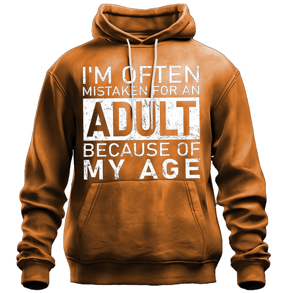 Often Mistaken Adult Because Age Sarcastic Graphic Pullover Hoodie
