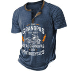 Real Grandpas Ride Motorcycles Funny Biker Grandpa Graphic Tee