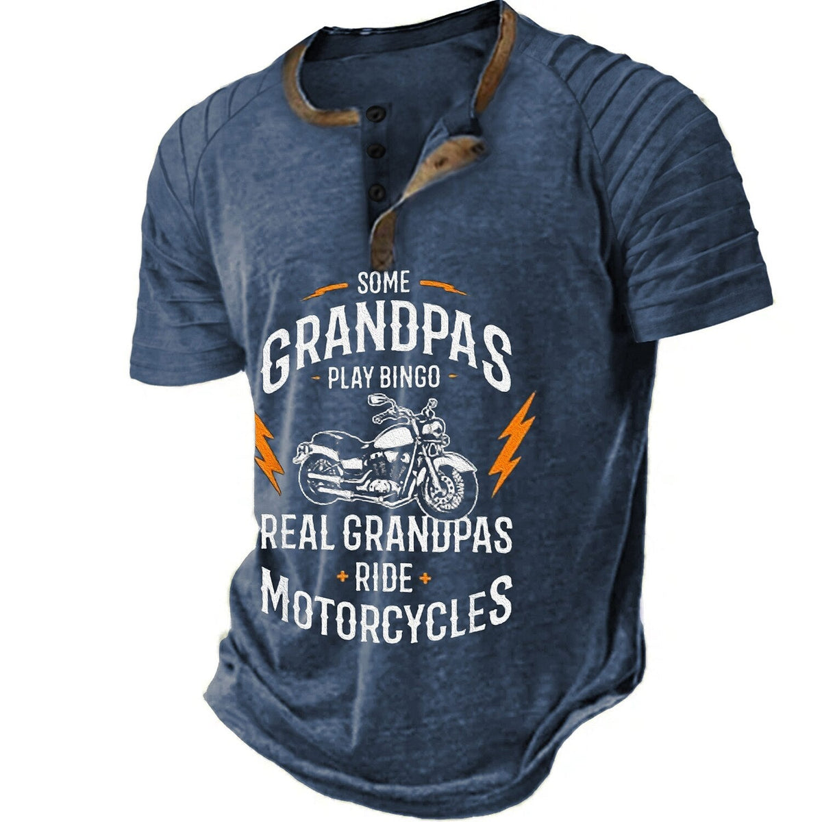 Real Grandpas Ride Motorcycles Funny Biker Grandpa Graphic Tee