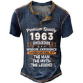 1963 Man Myth Legend Vintage Dude Birthday Graphic Henley