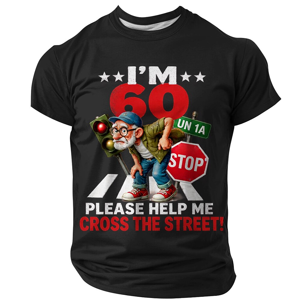 Old Man Experience Funny Aging Graphic Casual Street Tee