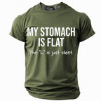 My Stomach Is Flat Silent L Funny Graphic Tee
