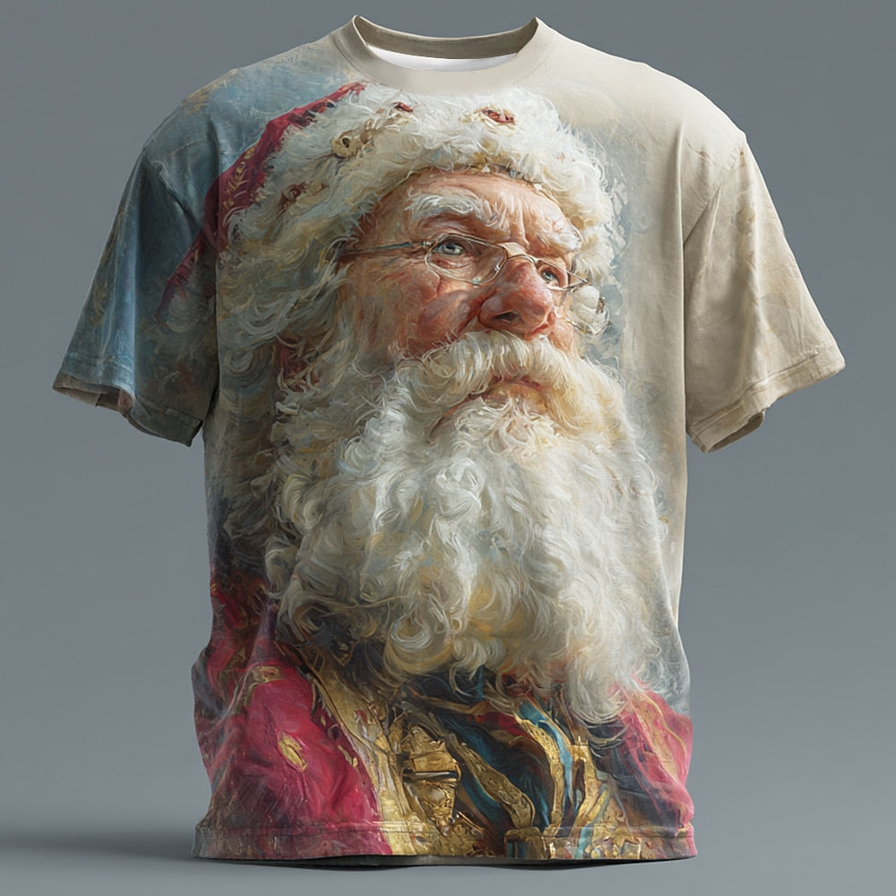 Santa Claus Christmas Artistic Vacation Street Party Graphic Tee