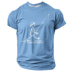 Going Fishing Stickman Funny Outdoor Angler Graphic Casual Tee