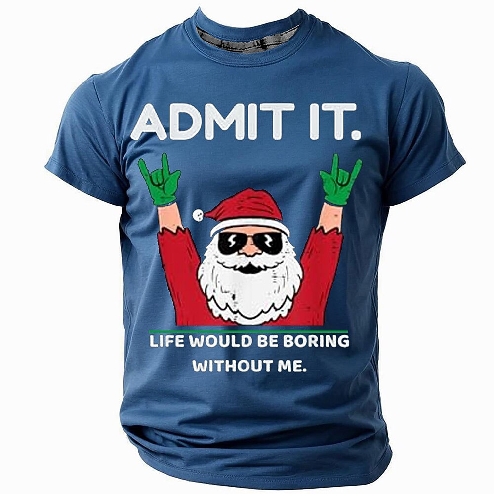 Christmas Santa Claus Street Quote Graphic Short Sleeve Tee