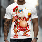 Santa Claus Christmas Designer Artistic Street Casual Graphic Tee