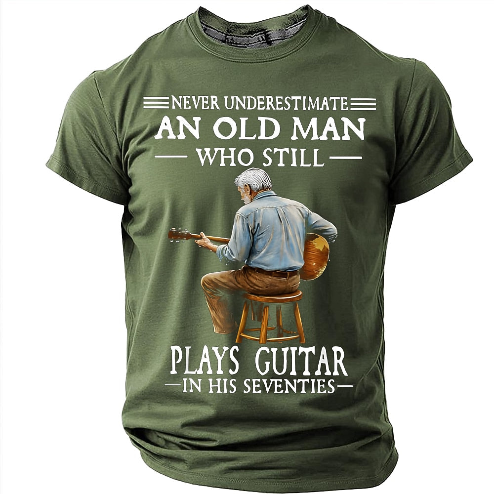 Seventies Guitar Player Humor Graphic Tee