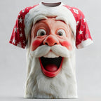 Santa Claus Christmas 3D Artistic Party Street Graphic Tee