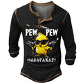 Old Man Chick Funny Vintage Long Sleeve Graphic Henley